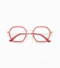 Woodys Elsa rouge - monture optique hexagonale en acétate et métal