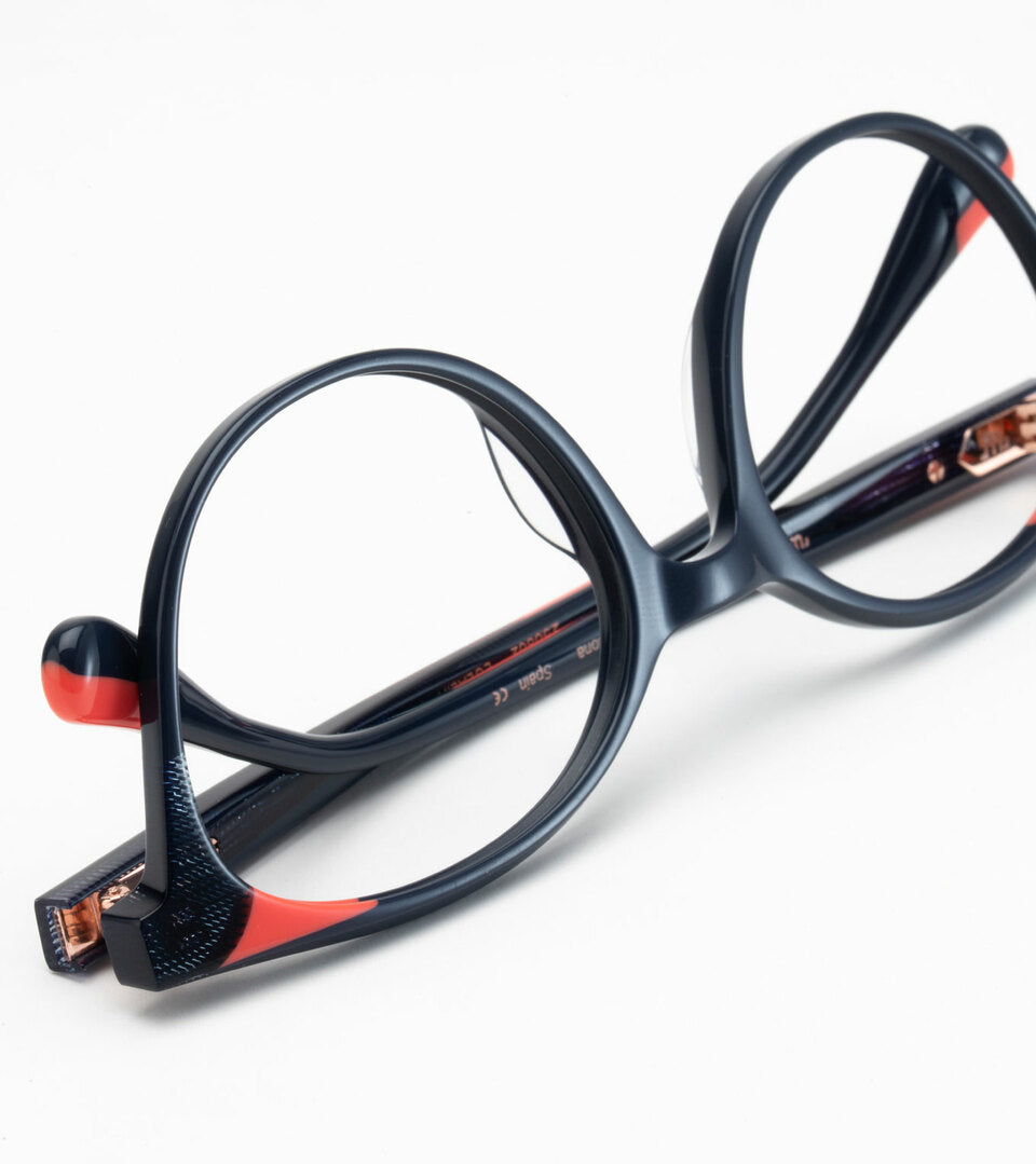 Woodys Eulalia bleu et orange - détail de la branche