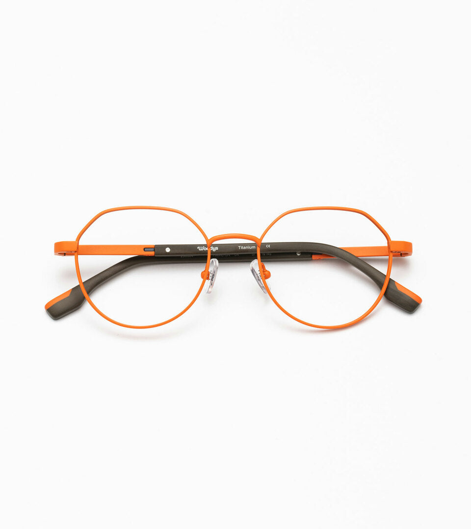 Woodys Hamilton orange - monture optique ronde en titane