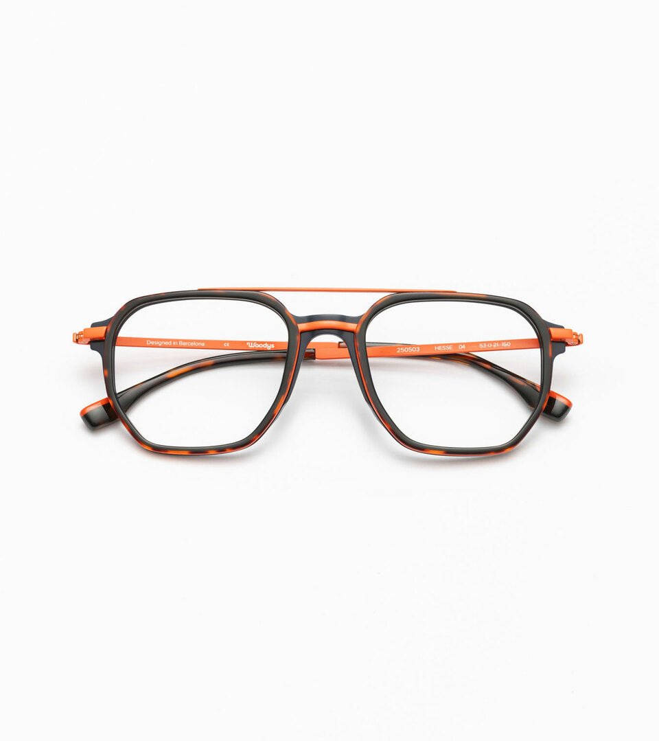 Woodys Hesse écaille et bleu - grande monture optique carrée en acétate