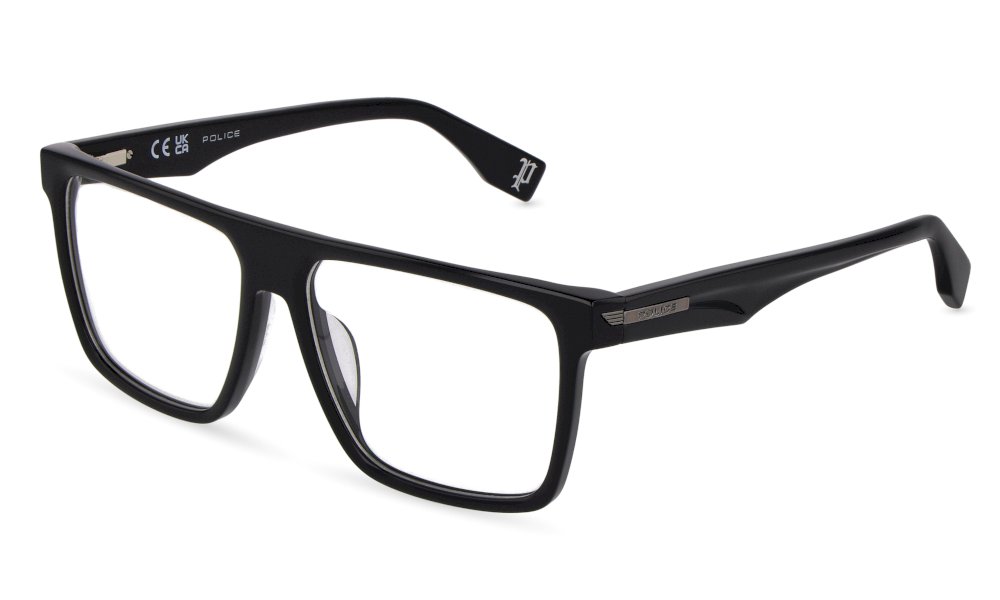 Police VPLU57 noir brillant - monture optique homme
