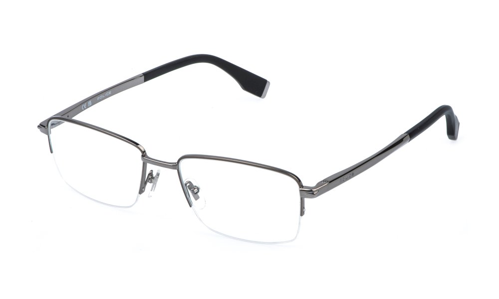 Police VPLR68 ruthénium brillant - monture optique homme en métal