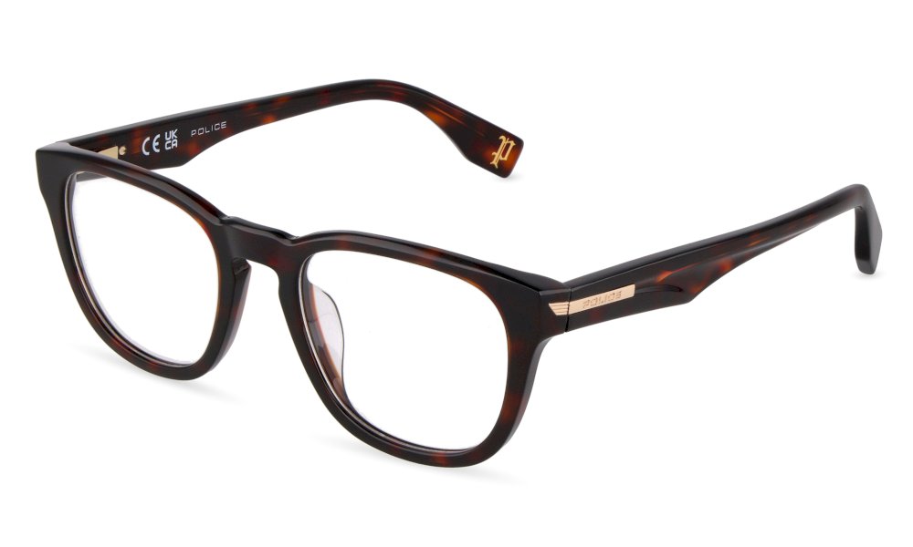 Police VPLU56 havane foncé - monture optique homme