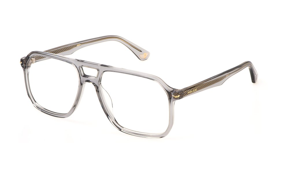 Police VPLN21 gris transparent - monture optique homme à double pont