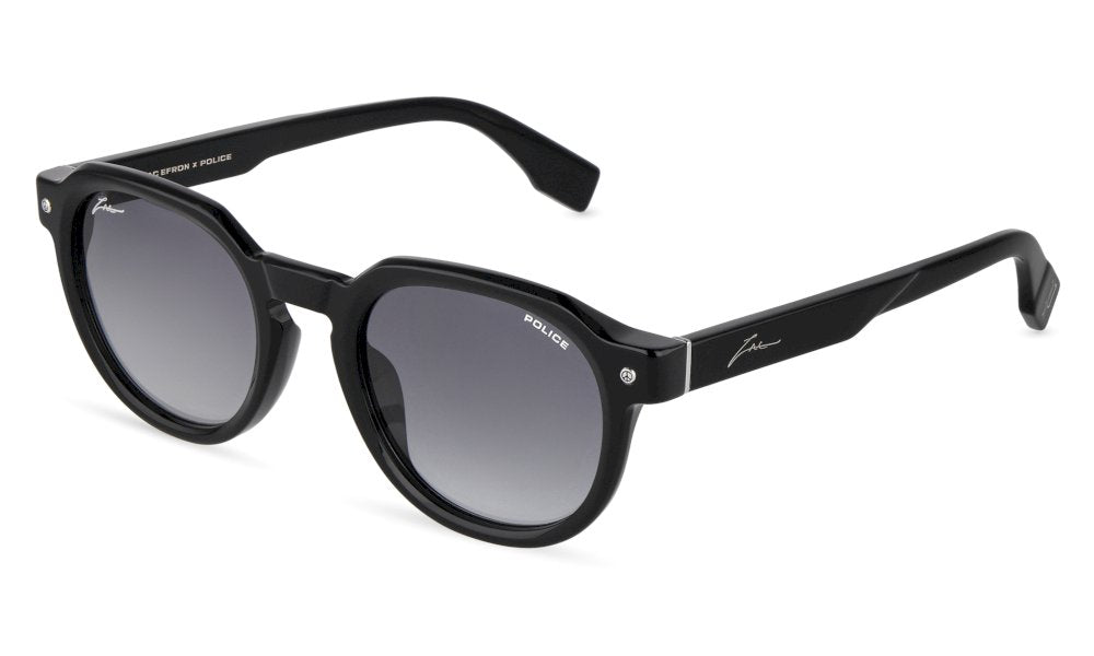 Police SPLU83 noir brillant - lunette de soleil homme ronde