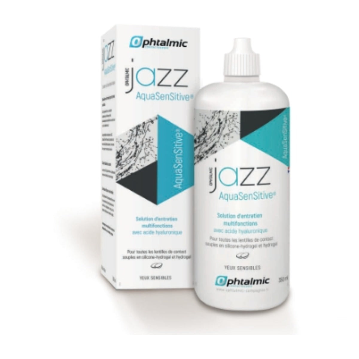 Jazz AquaSensitive 350 ml - solution multifonction lentilles souples
