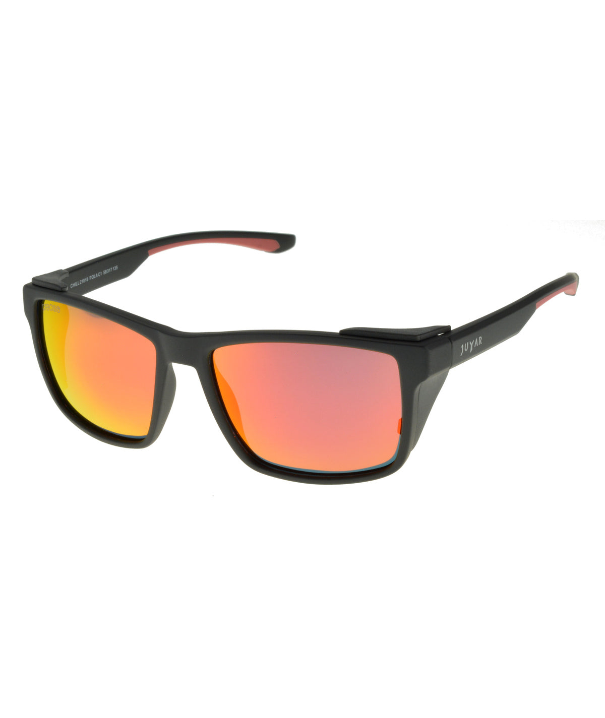 Juyar Chill noir mat et rouge - lunette de soleil polarisante