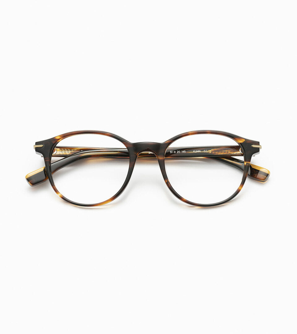 Woodys Kuhn écaille et or - monture optique ronde en acétate