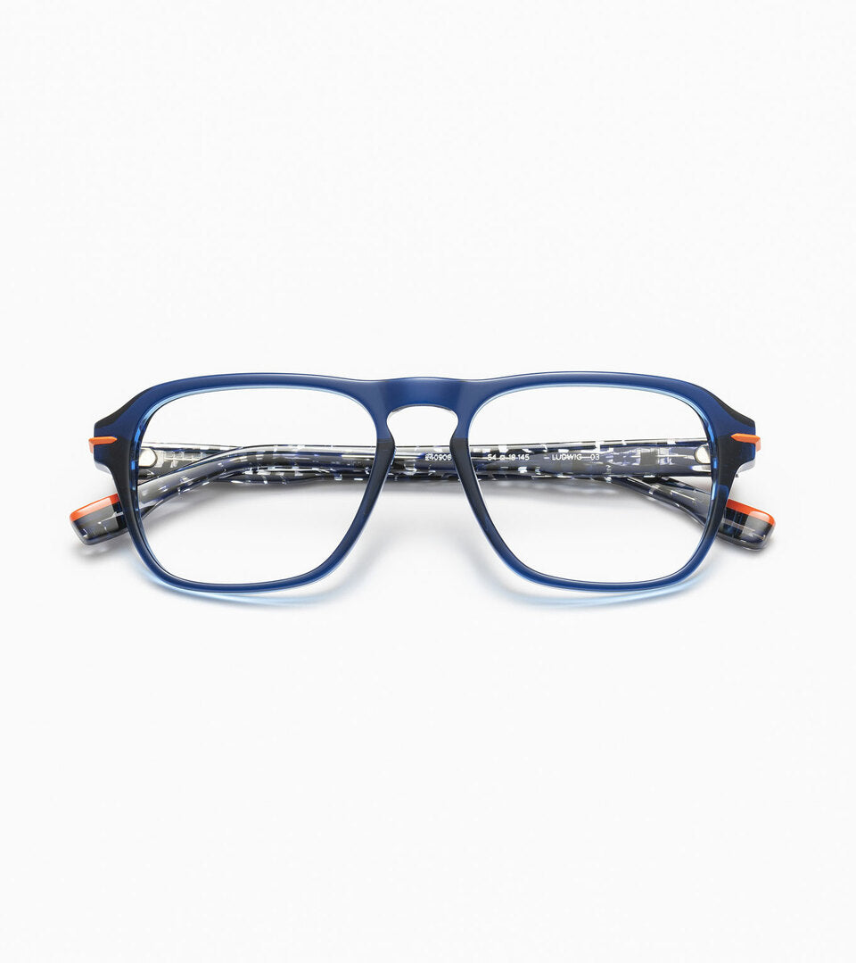 Woodys Ludwig navy - grande monture optique carrée en acétate