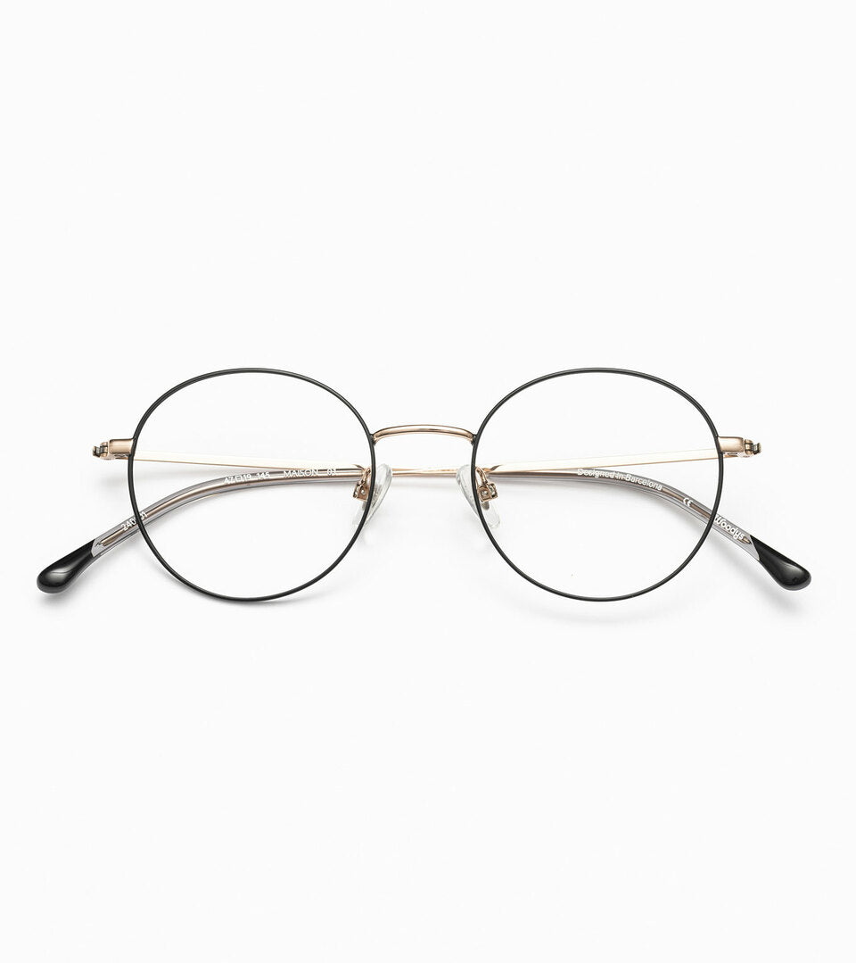 Woodys Maison noir - petite monture optique ronde en métal