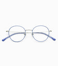 Woodys Maison bleu - petite monture optique ronde en métal