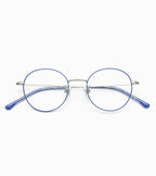 Woodys Maison bleu - petite monture optique ronde en métal