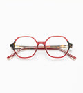Woodys Mallow rouge - petite monture optique hexagonale en acétate