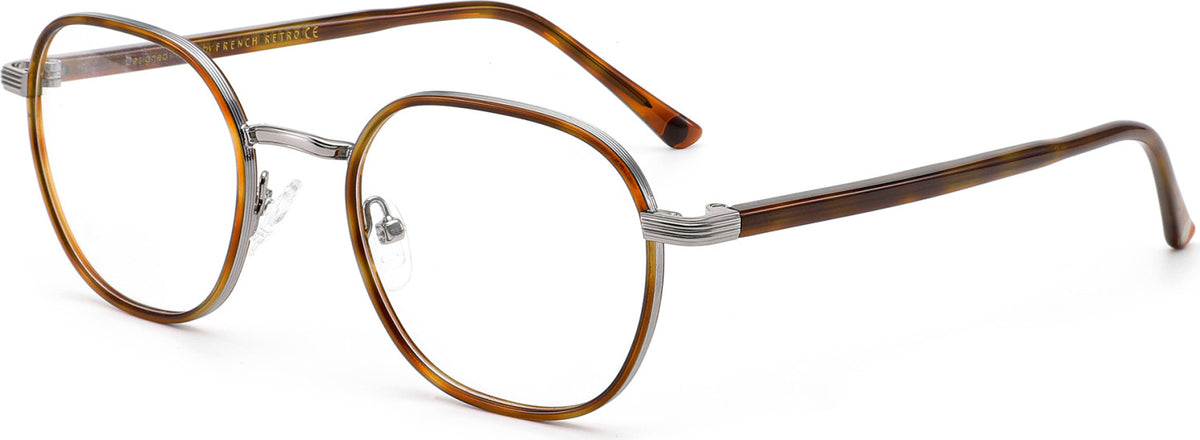 French Retro Melvin écaille marron et gun