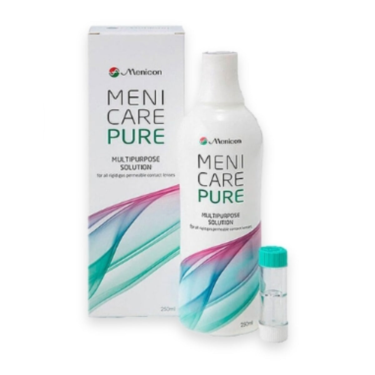 Menicare Pure 250 ml - solution multifonction pour lentilles rigides