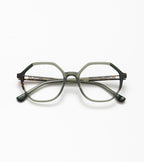 Woodys Miuccia vert et écaille - monture optique hexagonale en acétate