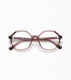 Woodys Miuccia rose et bordeaux - monture optique ronde en acétate