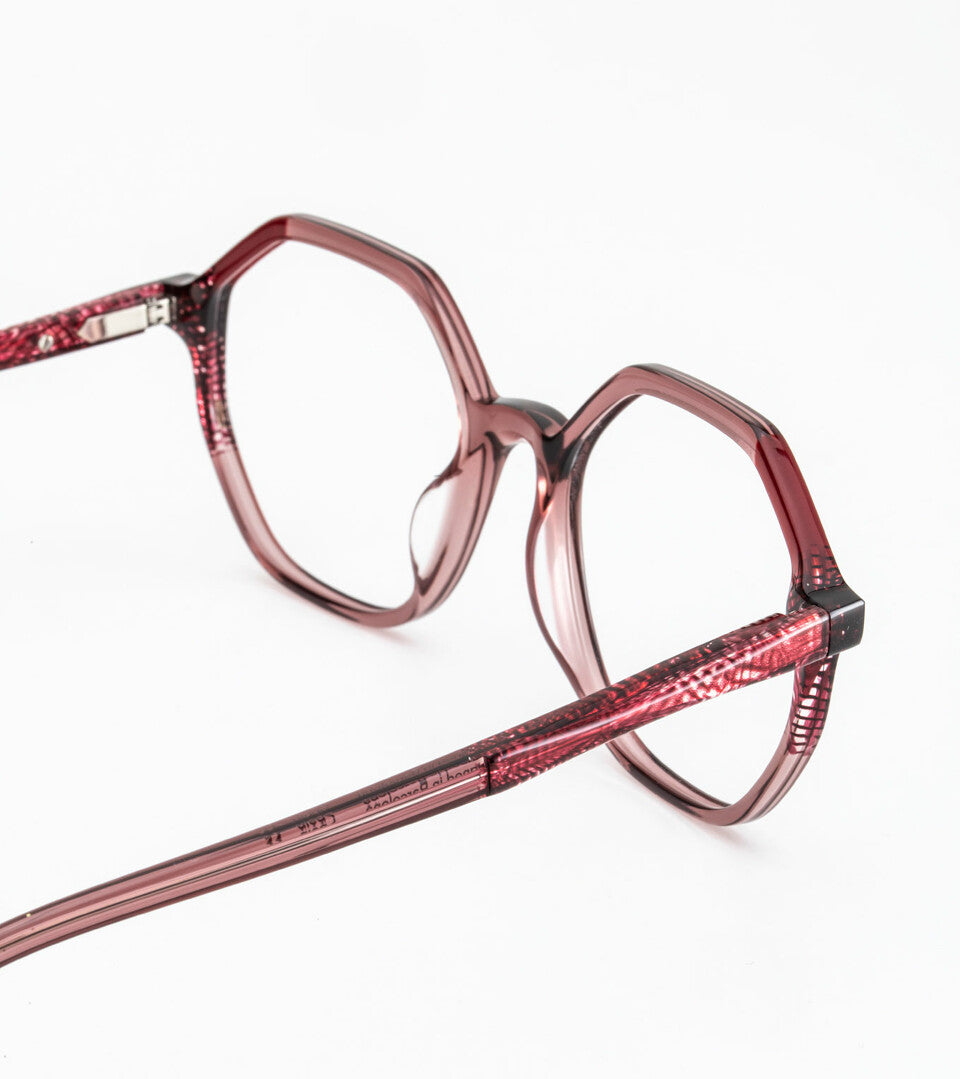 Woodys Miuccia rose et bordeaux - détail de la branche
