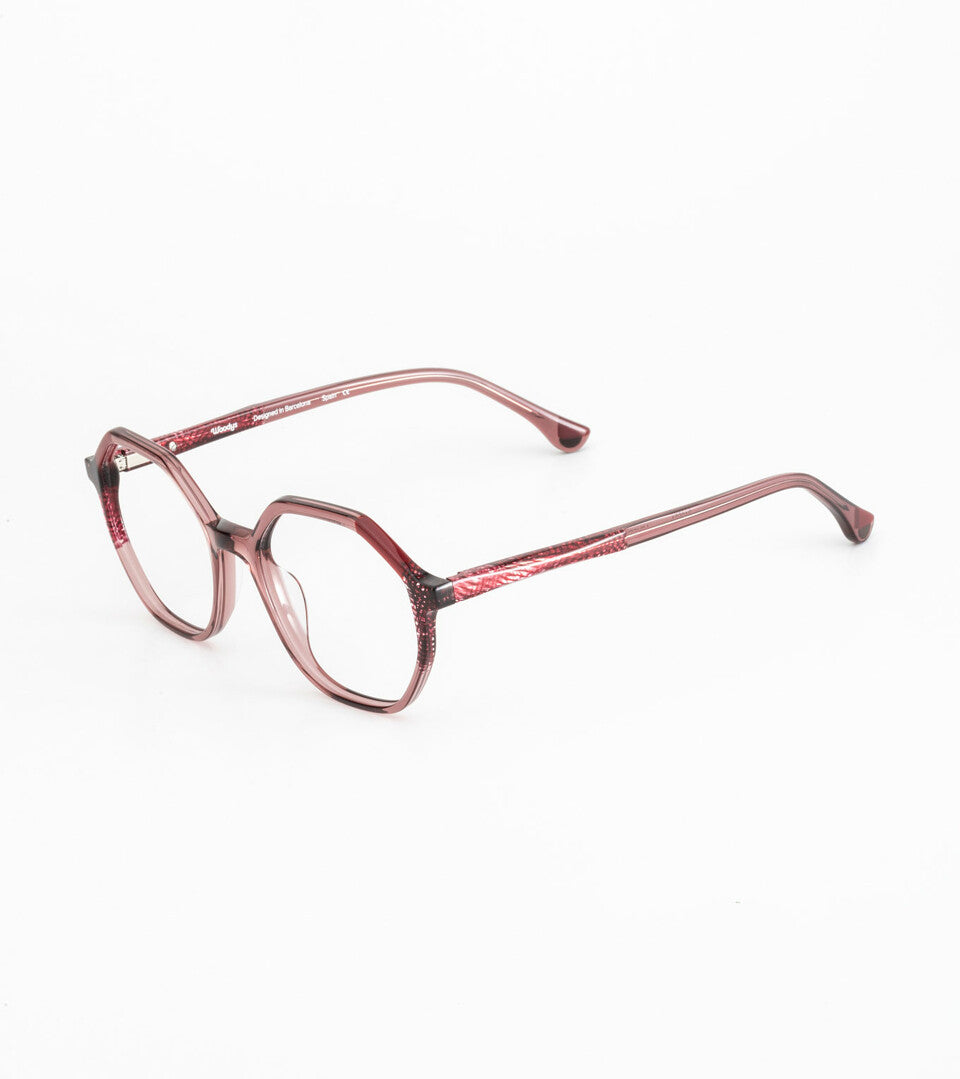 Woodys Miuccia rose et bordeaux - vue de trois quarts