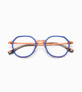 Woodys Murray bleu et orange - monture optique ronde combinée