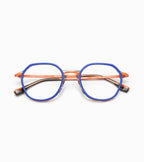 Woodys Murray bleu et orange - monture optique ronde combinée
