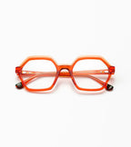 Woodys Nona orange - monture optique hexagonale en acétate