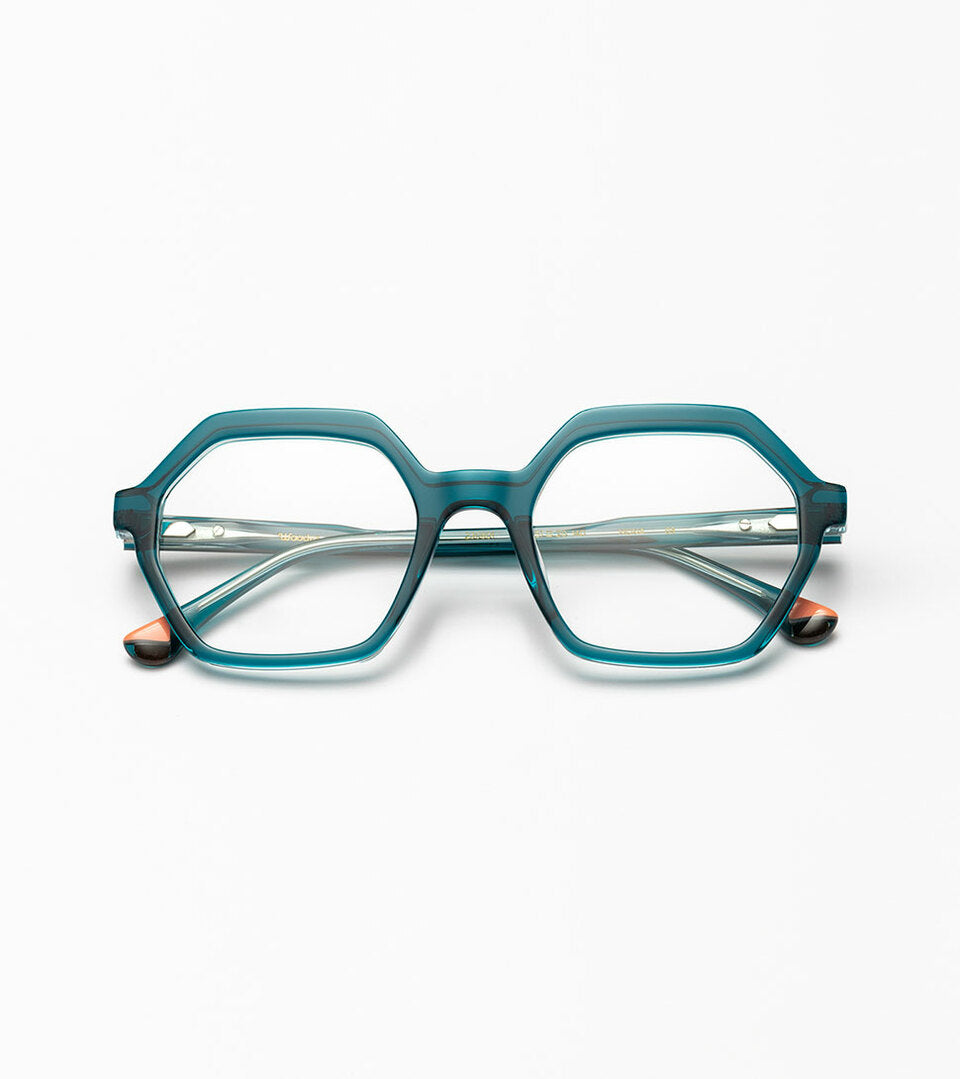 Woodys Nona bleu canard - monture optique hexagonale en acétate