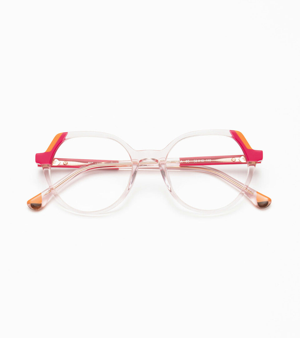 Woodys Ora rose - monture optique ronde en acétate translucide