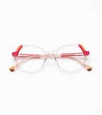 Woodys Ora rose - monture optique ronde en acétate translucide
