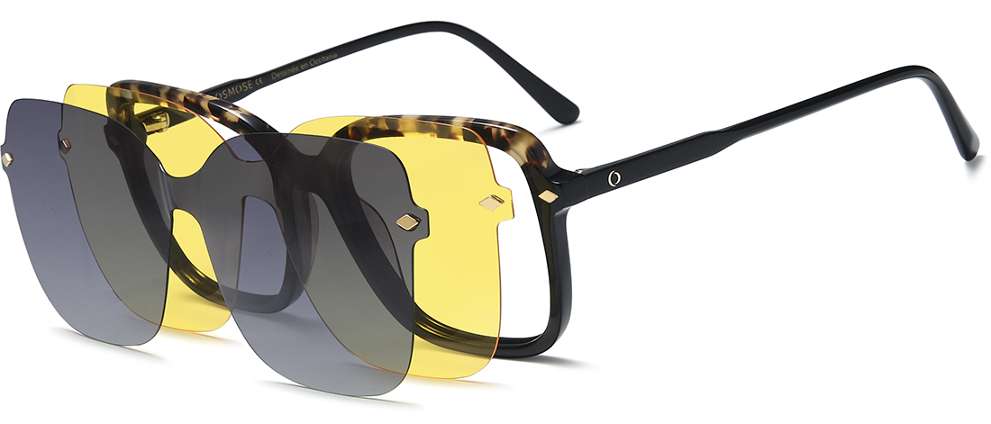 Monture Osmose avec son clip solaire polarisé et son clip jaune de nuit
