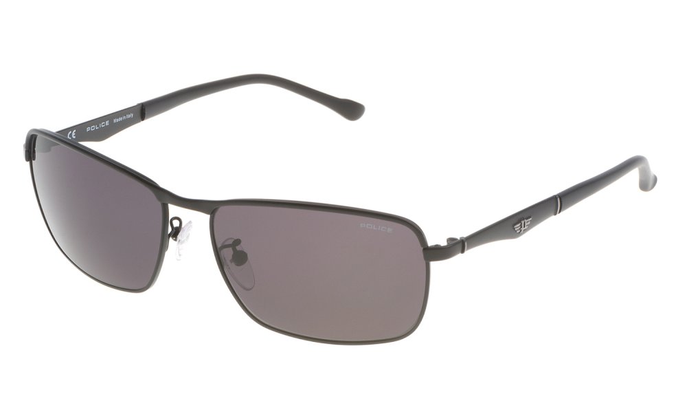Police S8968 noir semi-mat - lunette de soleil homme en métal