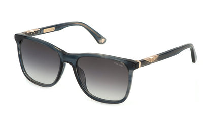 Police SPL872N bleu rayé et gris - lunette de soleil homme