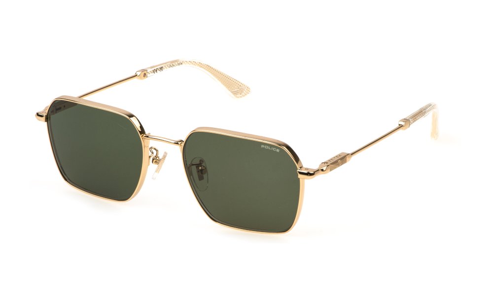 Police SPLN41 or rose brillant - lunette de soleil homme hexagonale