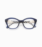 Woodys Rhea bleu - monture optique œil-de-chat en acétate