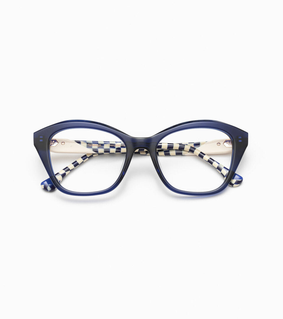 Woodys Rhea bleu - monture optique œil-de-chat en acétate
