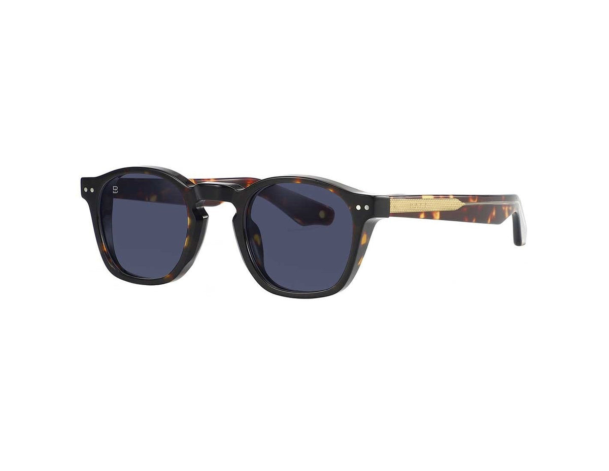 Bali Setai écaille - lunettes de soleil pantos en acétate, verres bleus