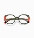 Woodys Silia vert et orange - monture optique carrée en acétate