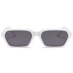 Bali Keny blanc - lunettes de soleil rectangulaires en acétate blanc cassé