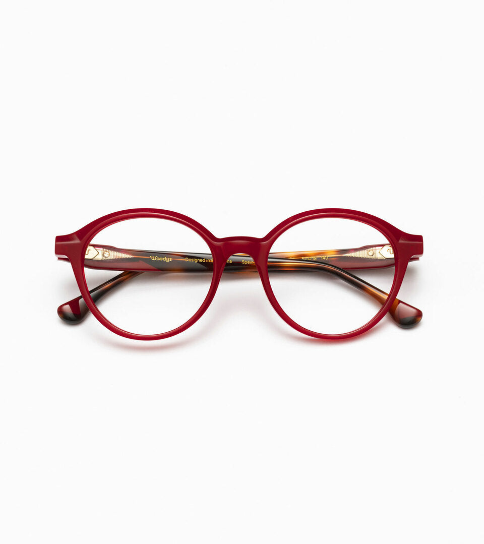 Woodys Tansy rouge - monture optique ronde en acétate