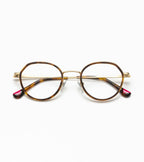 Woodys Tissi écaille - petite monture optique ronde combinée