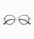 Woodys Tissi vert - petite monture optique ronde combinée